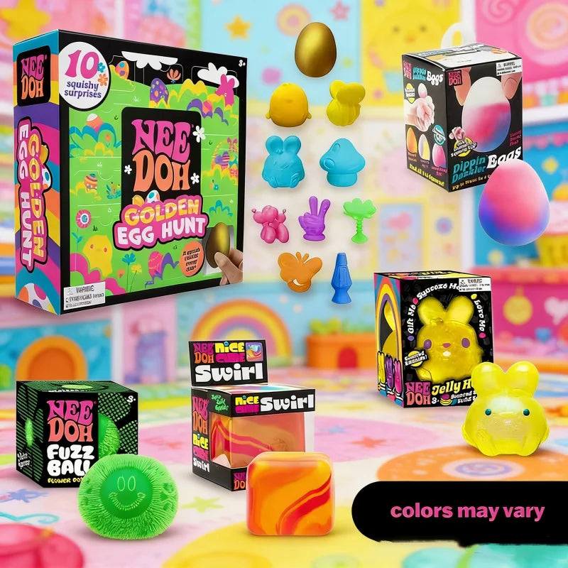 2026 Needoh Golden Egg Hunt Game Blind Box Easter Fidget With With Squishy Surprise Stress Relief Squeeze For Kids' Easter Party